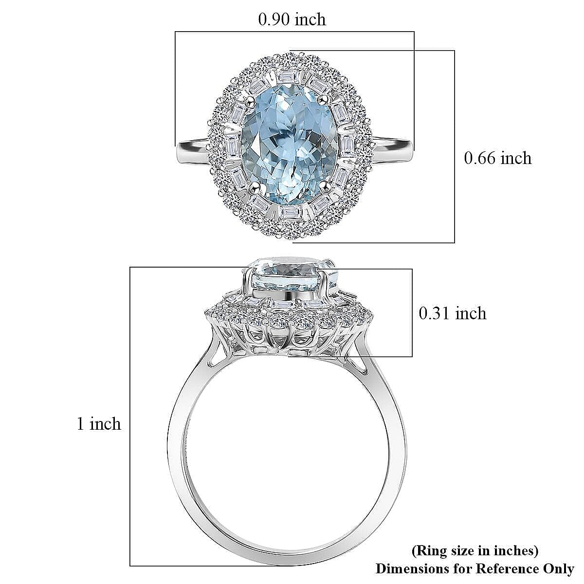 Certified & Appraised AAA Mangoro Aquamarine and Luxuriant Diamond G-H SI 3.11 ctw Cocktail Ring in 10K White Gold (Size 5.0)