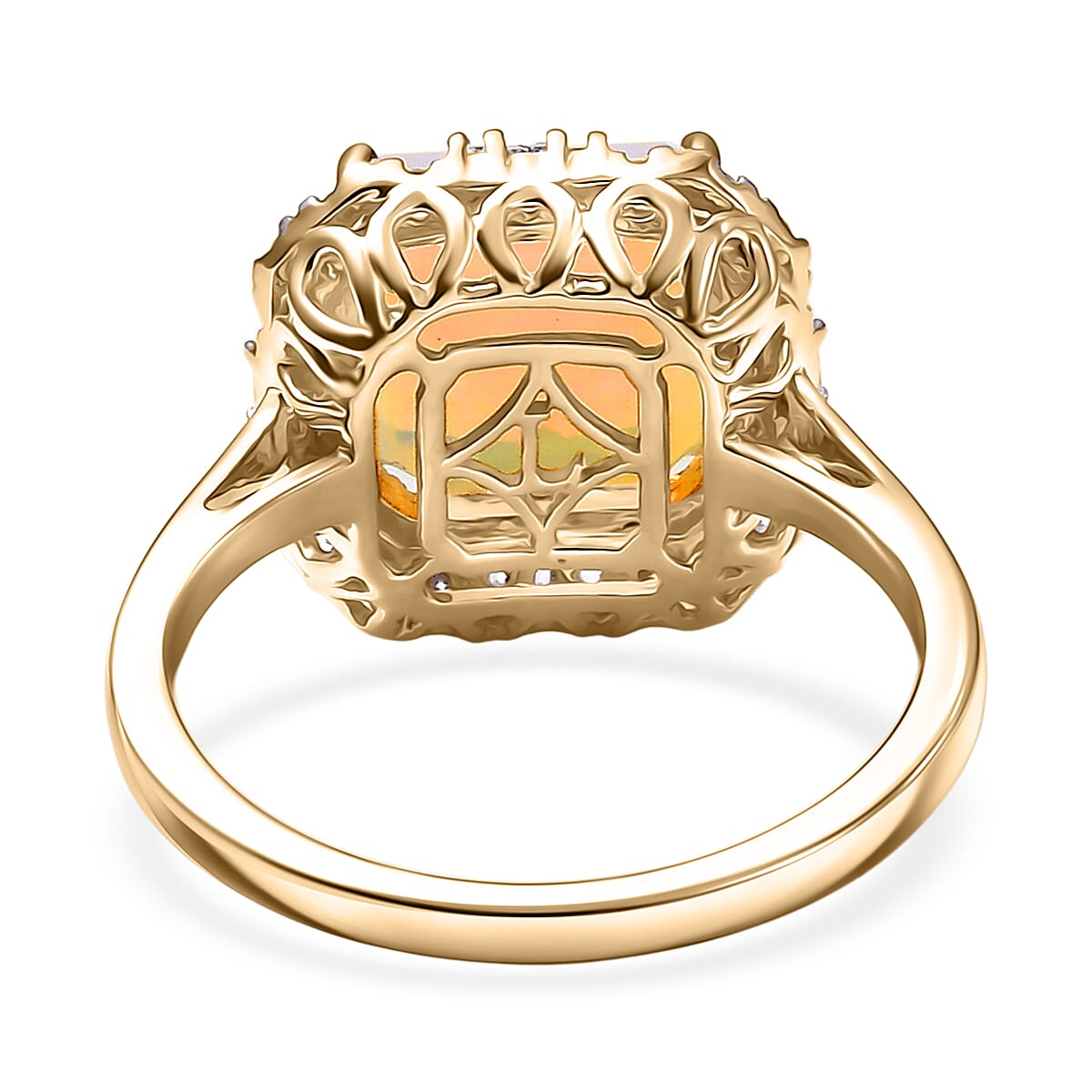 Doorbuster Certified & Appraised AAA Ethiopian Welo Opal and Luxuriant Diamond G-H SI 3.30 ctw Ring in 10K Yellow Gold (Size 8.0) image number 4