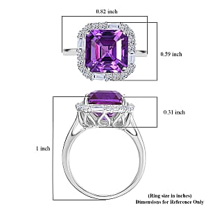 Certified & Appraised Luxuriant AAA Lab Grown Purple Sapphire and Diamond G-H SI 7.00 ctw Ring in 10K White Gold (Size 7.0)