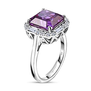 Certified & Appraised Luxuriant AAA Lab Grown Purple Sapphire and Diamond G-H SI 7.00 ctw Ring in 10K White Gold (Size 9.0)