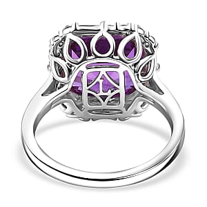 Certified & Appraised Luxuriant AAA Lab Grown Purple Sapphire and Diamond G-H SI 7.00 ctw Ring in 10K White Gold (Size 9.0)