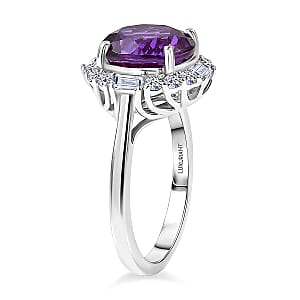 Certified & Appraised Luxuriant AAA Lab Grown Purple Sapphire and Diamond G-H SI 6.03 ctw Ring in 10K White Gold (Size 10.0)
