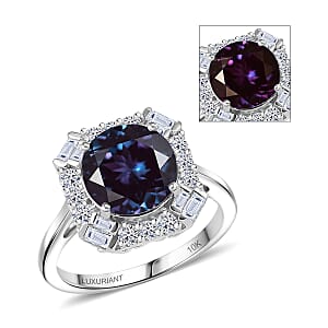 Doorbuster Certified & Appraised Luxuriant AAA Lab Grown Alexandrite and Diamond G-H SI 5.57 ctw Ring in 10K White Gold (Size 10.0)