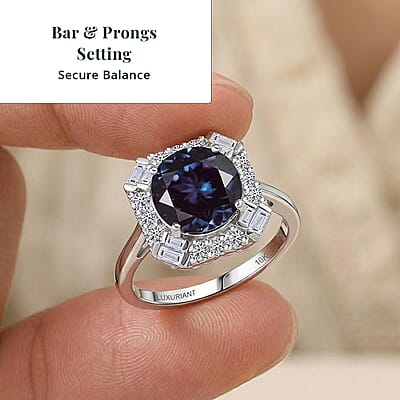 Certified & Appraised Luxuriant AAA Lab Grown Alexandrite and Diamond G-H SI 5.57 ctw Ring in 10K White Gold (Size 10.0)