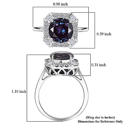 Certified & Appraised Luxuriant AAA Lab Grown Alexandrite and Diamond G-H SI 5.57 ctw Ring in 10K White Gold (Size 10.0)