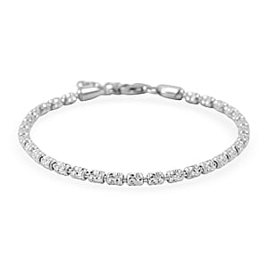 Italian Rhodium Over Sterling Silver Typhoon Bracelet (7.00 In) 5 Grams