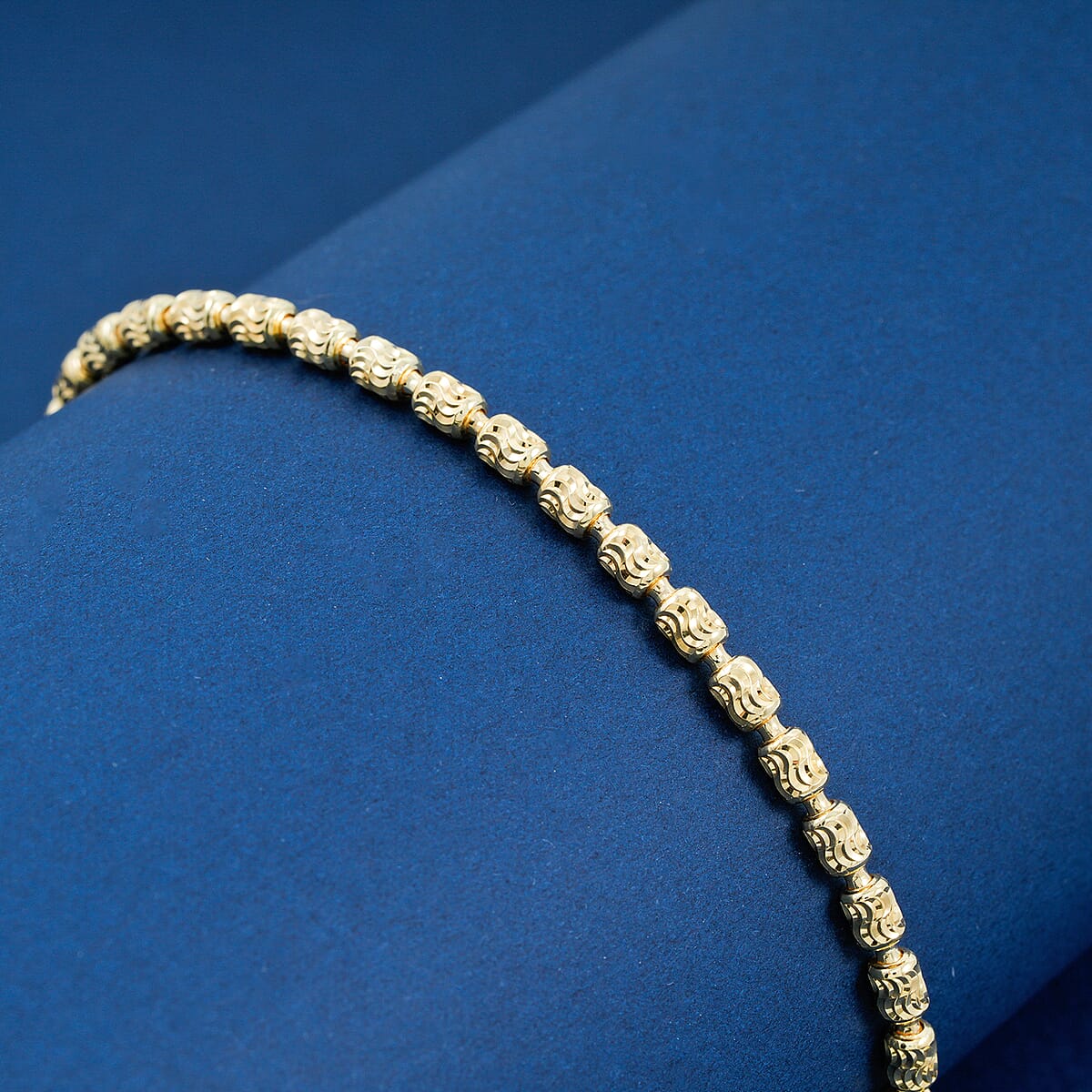 Italian 14K YG Over Sterling Silver Typhoon Bracelet (7.00 In) 5 Grams image number 1