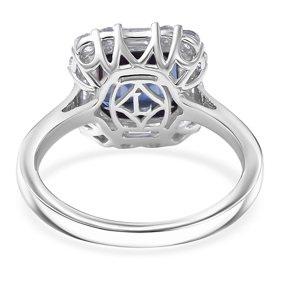 Doorbuster Certified & Appraised Luxuriant Asscher Cut AAA Lab Grown Alexandrite and Diamond G-H SI 3.56 ctw Ring in 10K White Gold (Size 10.0) image number 3