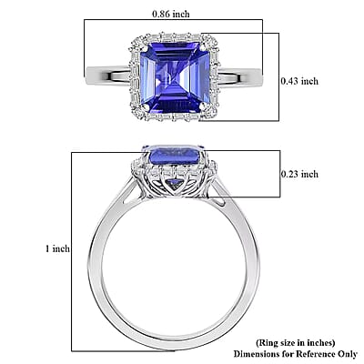 Certified & Appraised Rhapsody AAAA Tanzanite and Diamond E-F VS 2.30 ctw Ring in 950 Platinum (Size 10.0) 6 Grams