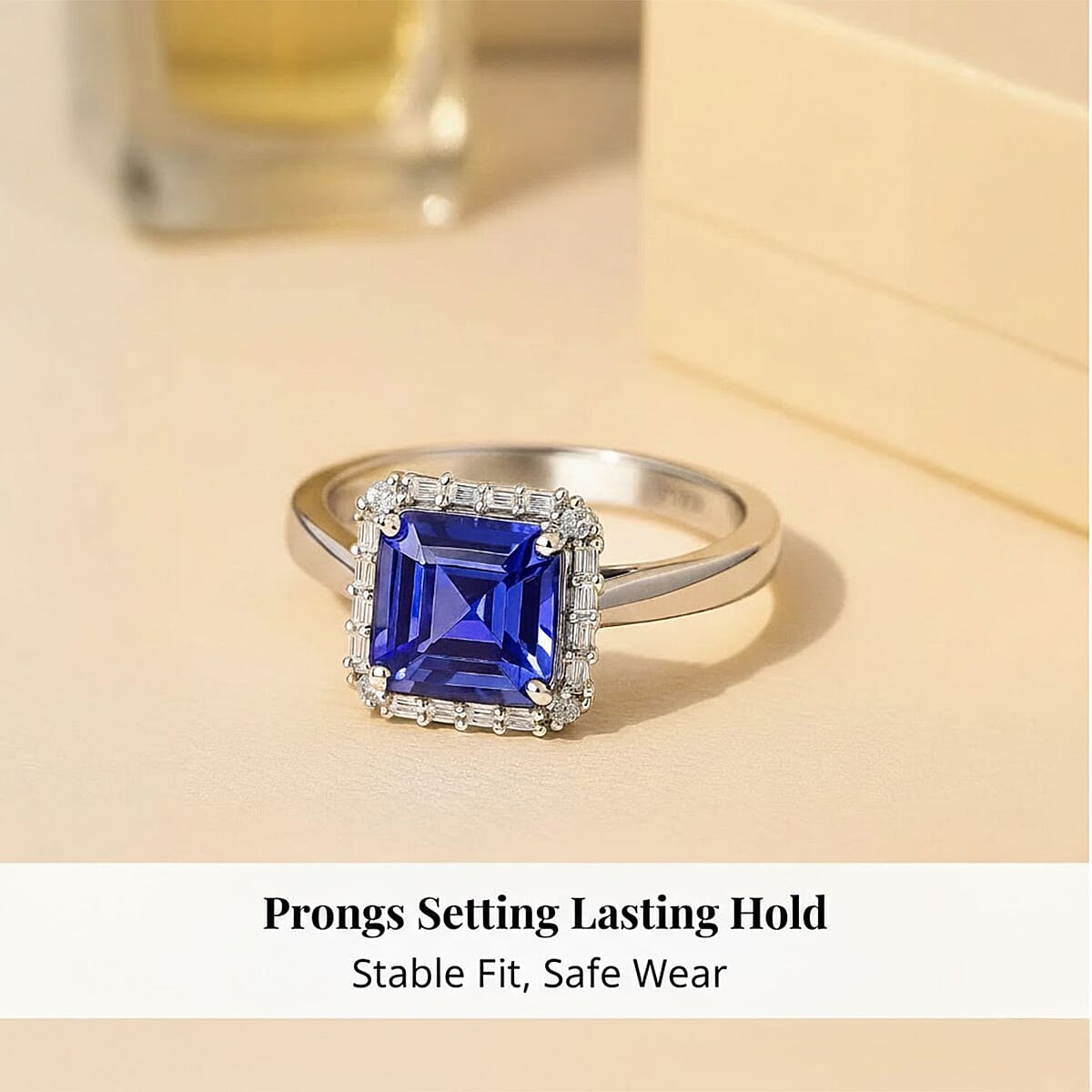 Doorbuster Certified & Appraised Rhapsody AAAA Tanzanite and Diamond E-F VS 2.30 ctw Ring in 950 Platinum (Size 6.0) 6 Grams image number 2