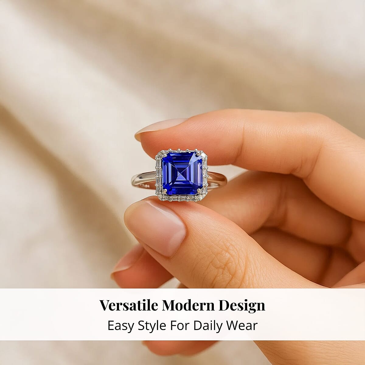 Doorbuster Certified & Appraised Rhapsody AAAA Tanzanite and Diamond E-F VS 2.30 ctw Ring in 950 Platinum (Size 6.0) 6 Grams image number 3