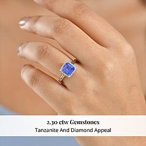 Certified & Appraised Rhapsody AAAA Tanzanite and Diamond E-F VS 2.30 ctw Ring in 950 Platinum (Size 8.0) 6 Grams