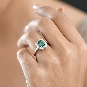 Doorbuster Certified & Appraised Luxoro 10K White Gold AAA   Pirineu Lagoon Tourmaline, Diamond (G-H, I2) (0.28 cts) Art Deco Ring (Size 10.0) 2.13 ctw