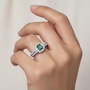 Doorbuster Certified & Appraised Luxoro AAA Pirineu Lagoon Tourmaline and G-H I2 Diamond 1.30 ctw Art Deco Ring in 10K White Gold (Size 10.0)