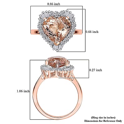 Certified & Appraised AAA Marropino Morganite, Lab Grown Diamond Ring in 10K Rose Gold 3.87 ctw (Size 10.0)
