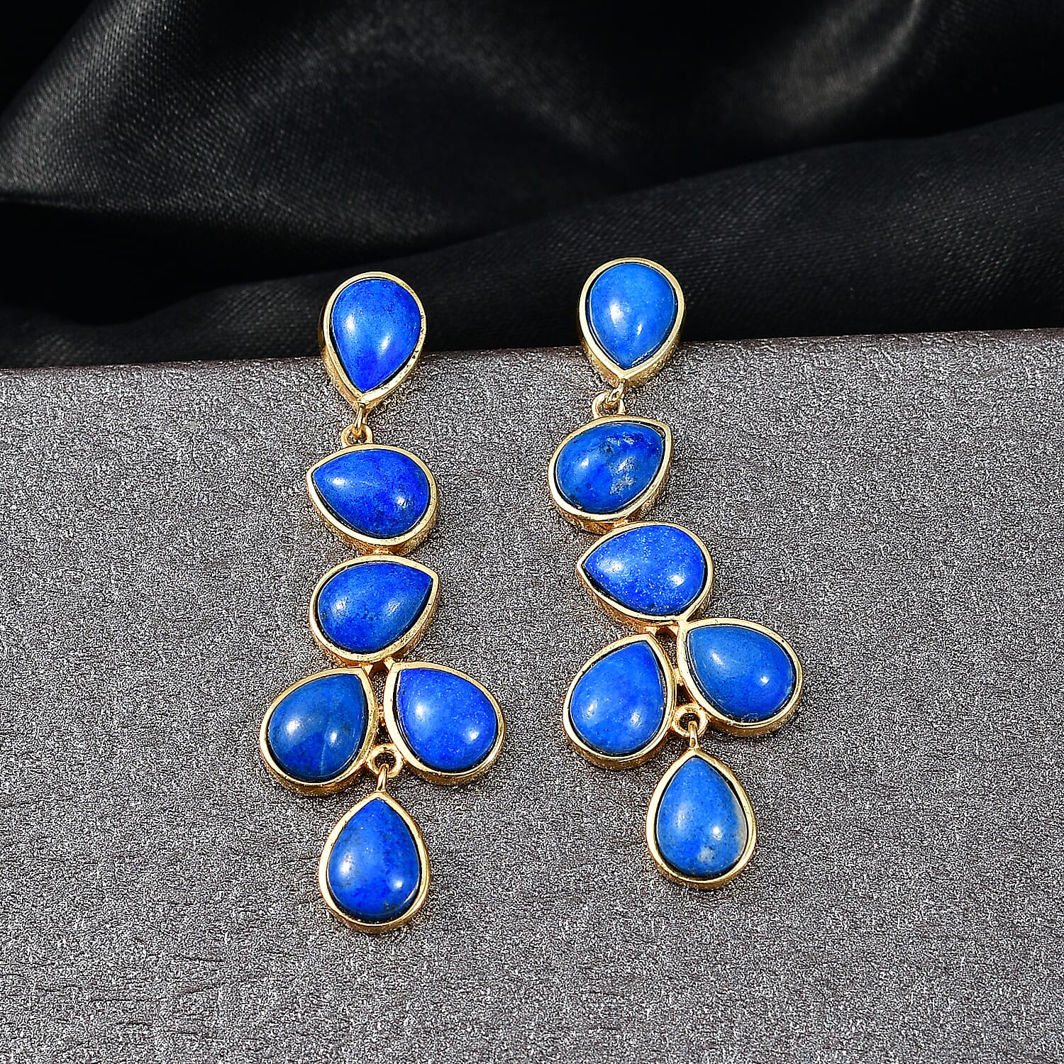 EverTrue Lapis Lagoon 17.75 ctw Earrings in 18K YG Plated