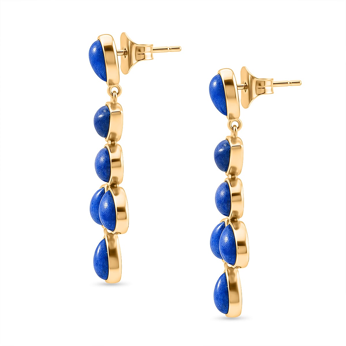 EverTrue Lapis Lagoon 17.75 ctw Earrings in 18K YG Plated