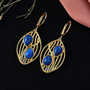 EverTrue Lapis Lagoon 5.85 ctw Earrings in 18K YG Plated