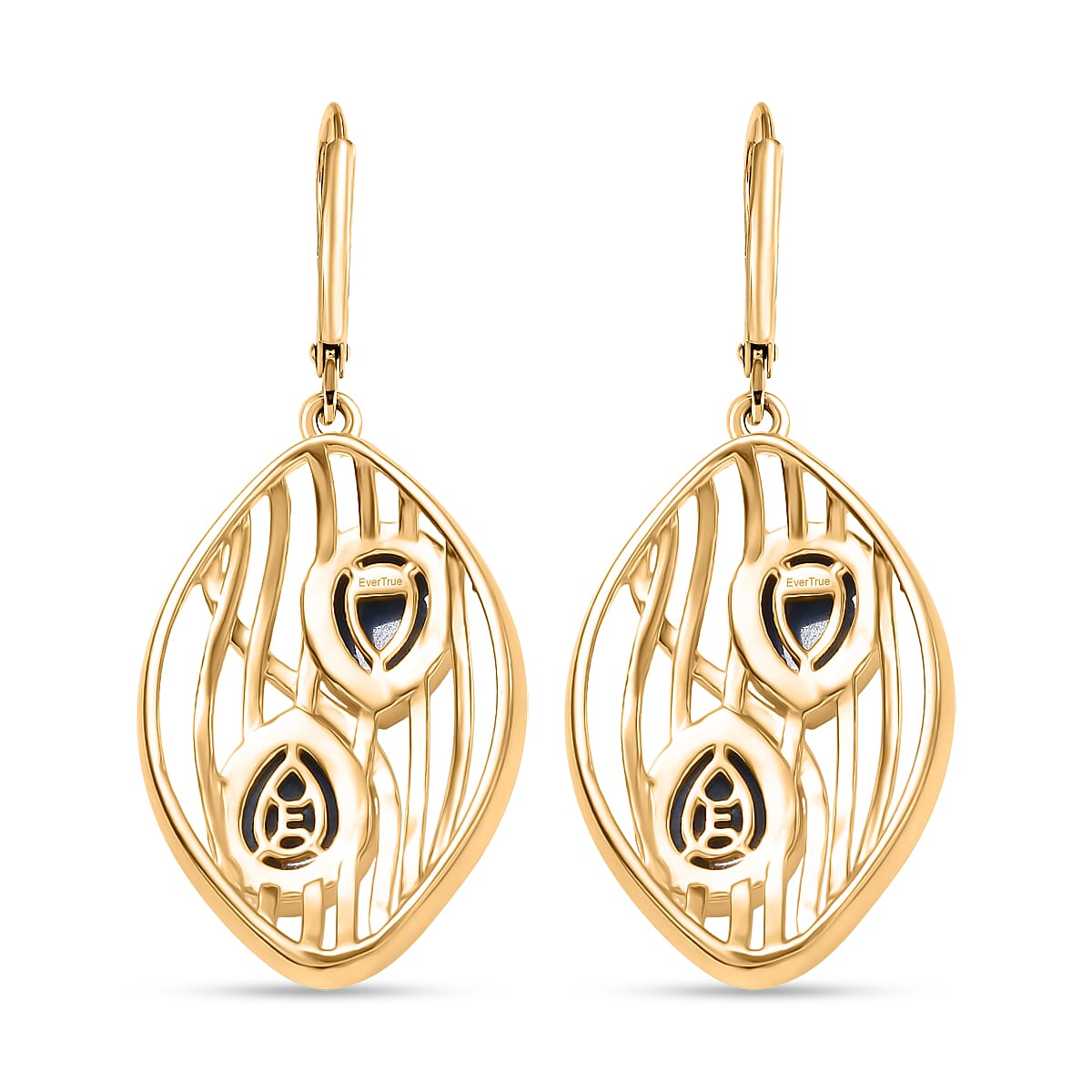 EverTrue Lapis Lagoon 5.85 ctw Earrings in 18K YG Plated image number 4