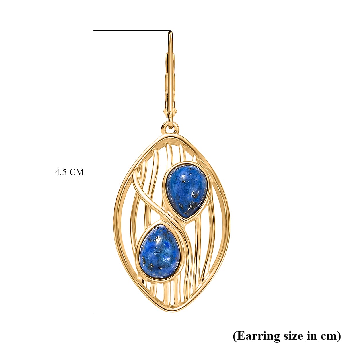 EverTrue Lapis Lagoon 5.85 ctw Earrings in 18K YG Plated