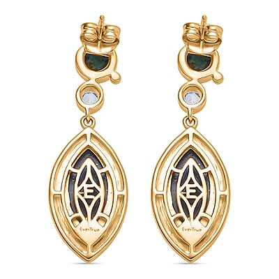 EverTrue Lapis Lagoon and Multi Gemstone 13.20 ctw Earrings in 18K YG Plated
