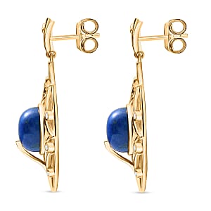 EverTrue Lapis Lagoon and White Zircon 9.60 ctw Earrings in 18K YG Plated