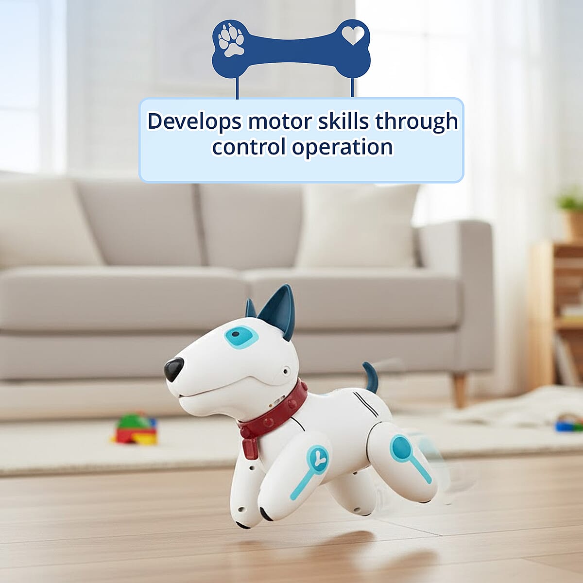 Closeout White and Blue Dog Robot image number 3