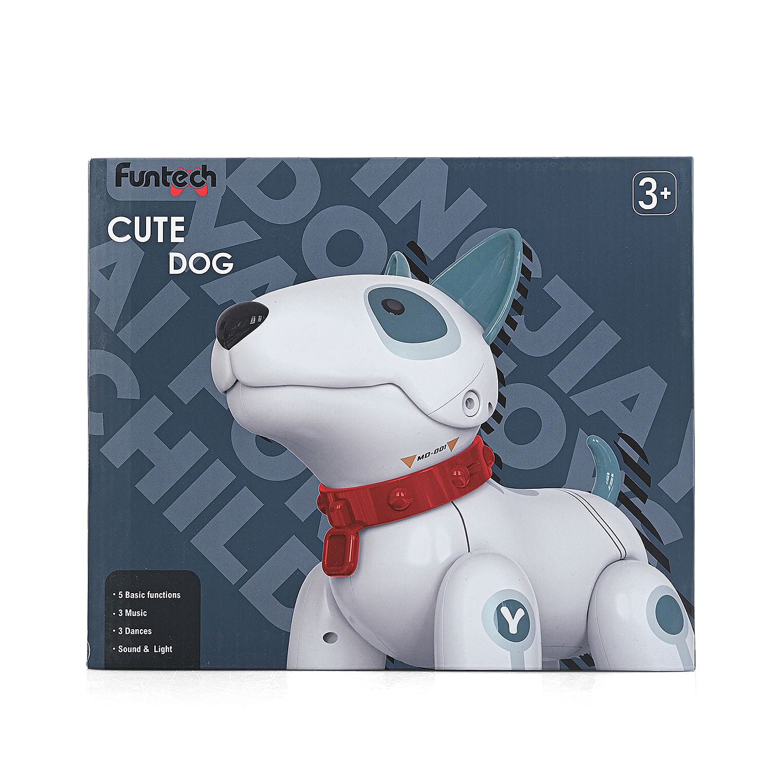 Closeout White and Blue Dog Robot