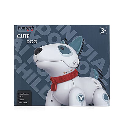 Closeout White and Blue Dog Robot