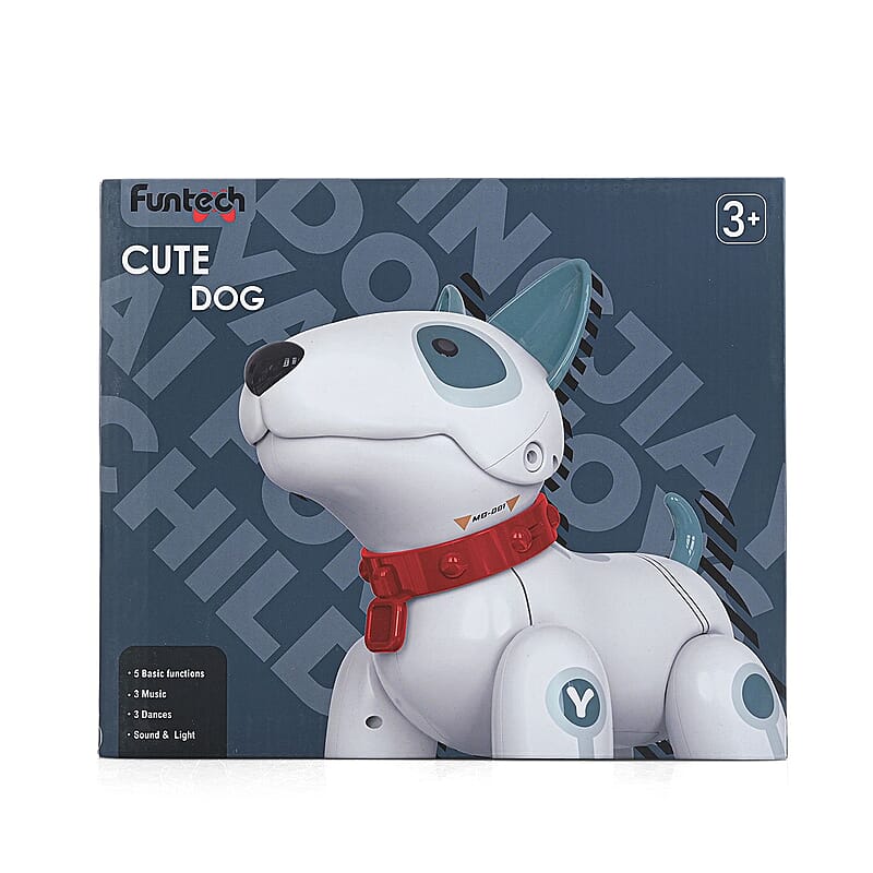 Closeout White and Blue Dog Robot