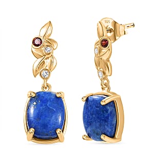 EverTrue Lapis Lagoon and Multi Gemstone 8.40 ctw Earrings in 18K YG Plated