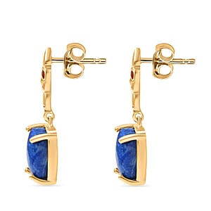 EverTrue Lapis Lagoon and Multi Gemstone 8.40 ctw Earrings in 18K YG Plated