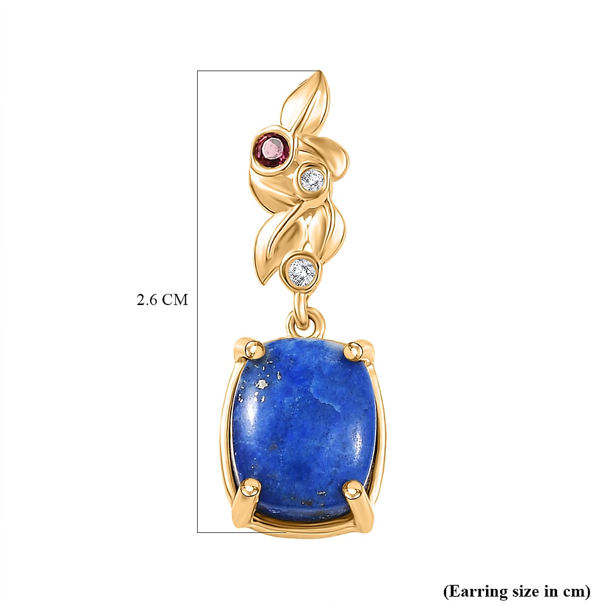 EverTrue Lapis Lagoon and Multi Gemstone 8.40 ctw Earrings in 18K YG Plated image number 5