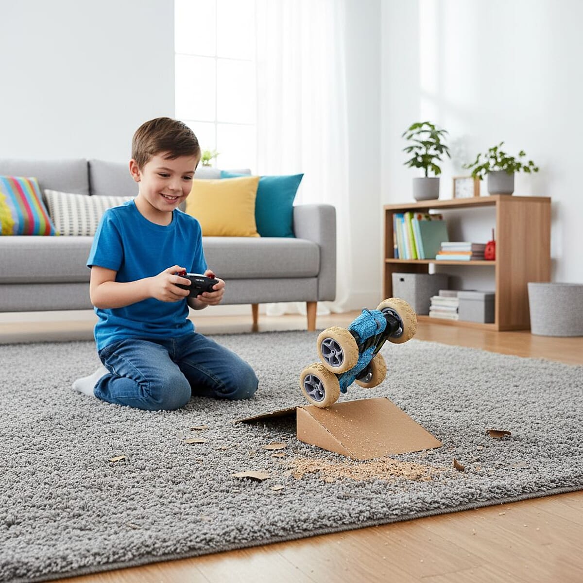 Closeout Blue Dinosaur Stunt Cars image number 1