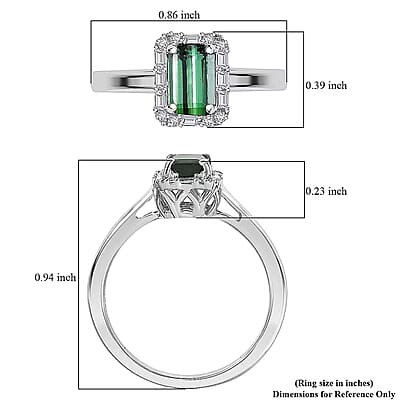 Certified and Appraised Luxoro AAA Pirineu Lagoon Tourmaline, Diamond Ring in 10K White Gold 1.48 ctw (Size 11.0)