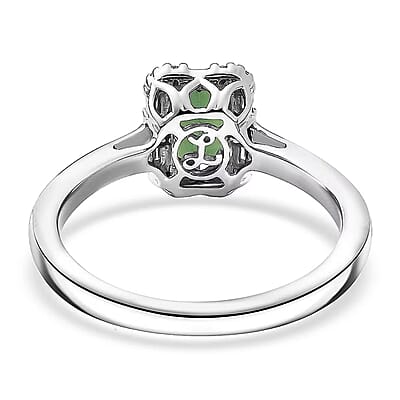Certified and Appraised Luxoro AAA Pirineu Lagoon Tourmaline, Diamond Ring in 10K White Gold 1.48 ctw (Size 11.0)