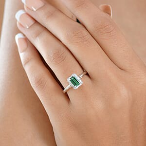Luxoro AAA Pirineu Lagoon Tourmaline, Diamond Ring in 10K White Gold 1.48 ctw (Size 6.0)