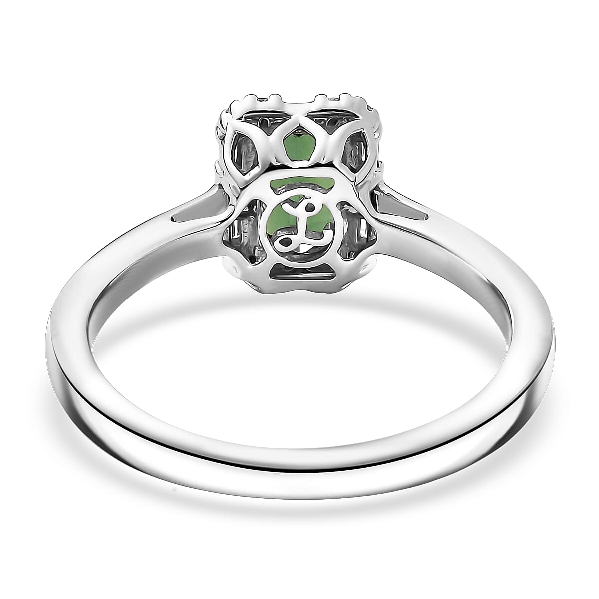 Doorbuster Certified & Appraised Luxoro AAA Pirineu Lagoon Tourmaline and G-H I2 Diamond 1.48 ctw Ring in 10K White Gold (Size 6.0) image number 2