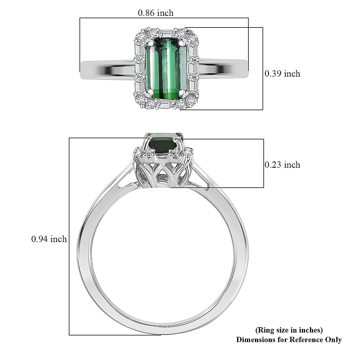 Luxoro AAA Pirineu Lagoon Tourmaline, Diamond Ring in 10K White Gold 1.48 ctw (Size 6.0) image number 3