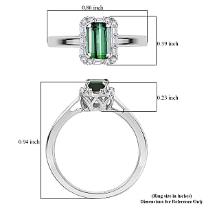 Luxoro AAA Pirineu Lagoon Tourmaline, Diamond Ring in 10K White Gold 1.48 ctw (Size 6.0)