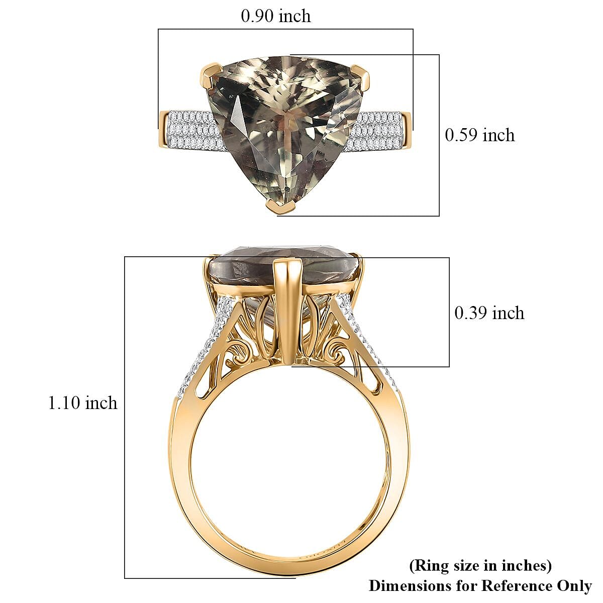 Luxoro AAA Turkizite, Diamond Ring in 14K Yellow Gold 9.10 ctw (Size 11.0) image number 4