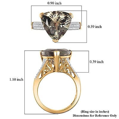 Luxoro AAA Turkizite, Diamond Ring in 14K Yellow Gold 9.10 ctw (Size 8.0)