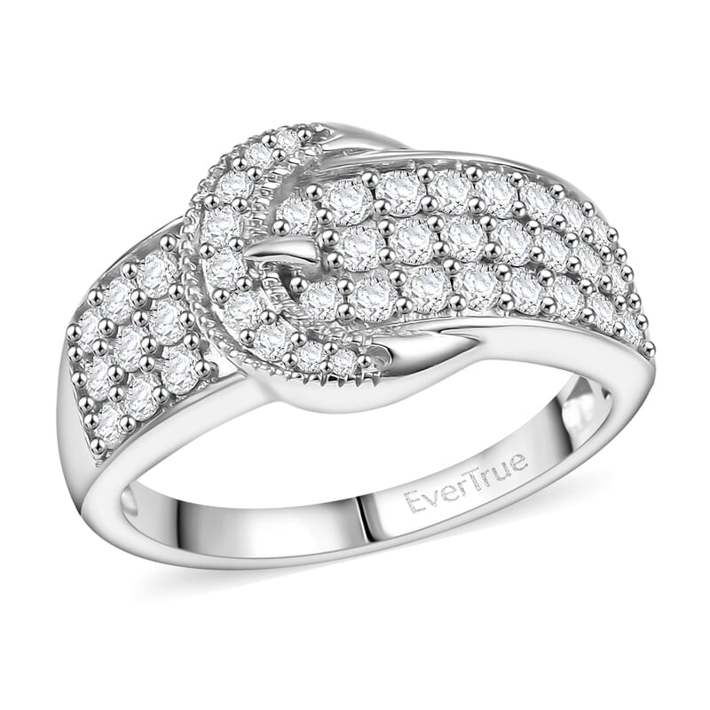 EverTrue Moissanite Buckle Ring in Platinum Bond 0.75 ctw (Size 10.0)
