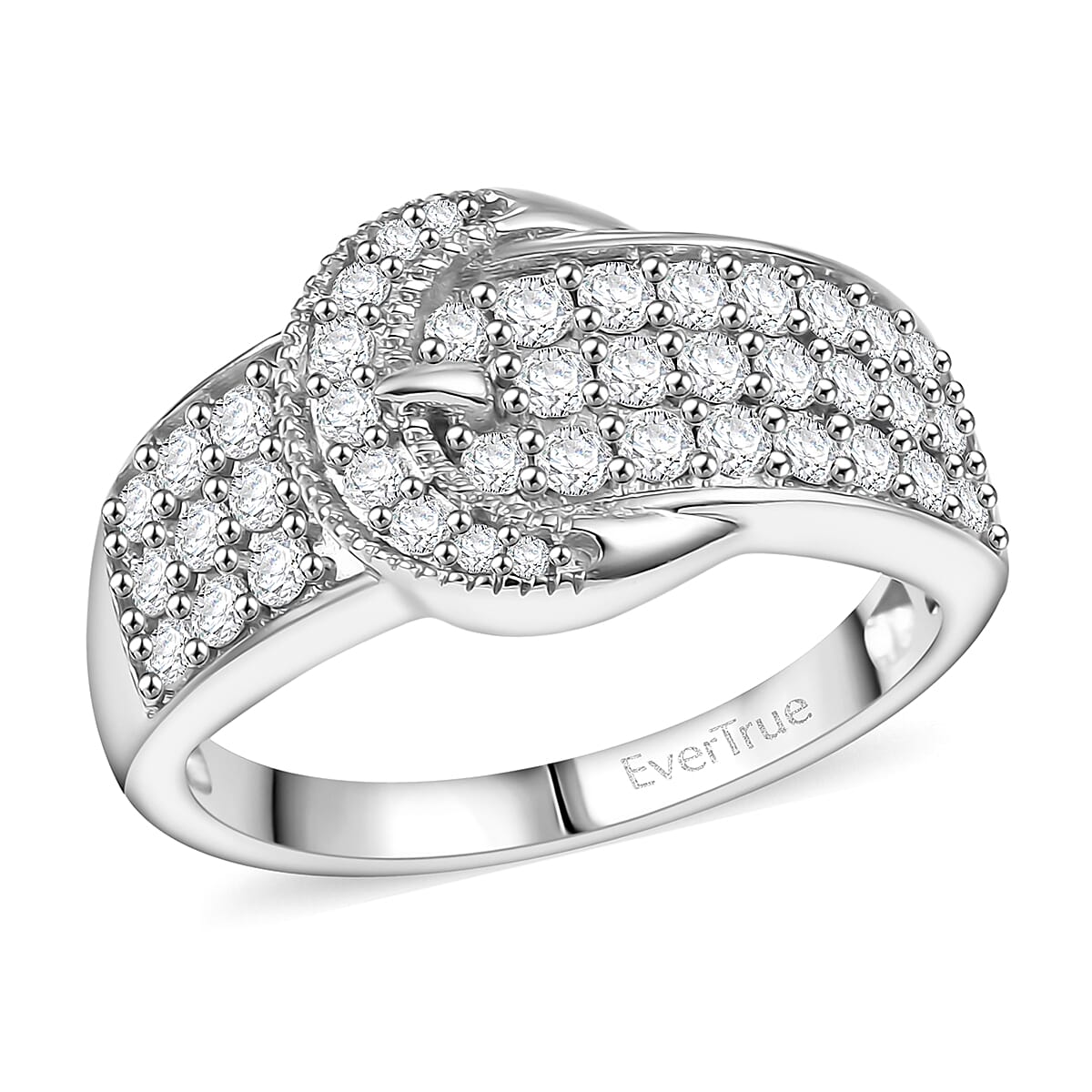 EverTrue Moissanite 0.75 ctw  Buckle Ring in Platinum Bond (Size 5.0) image number 0