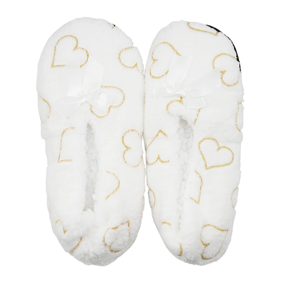 Mossimo White Heart Slippers with Grippers - S/M image number 0