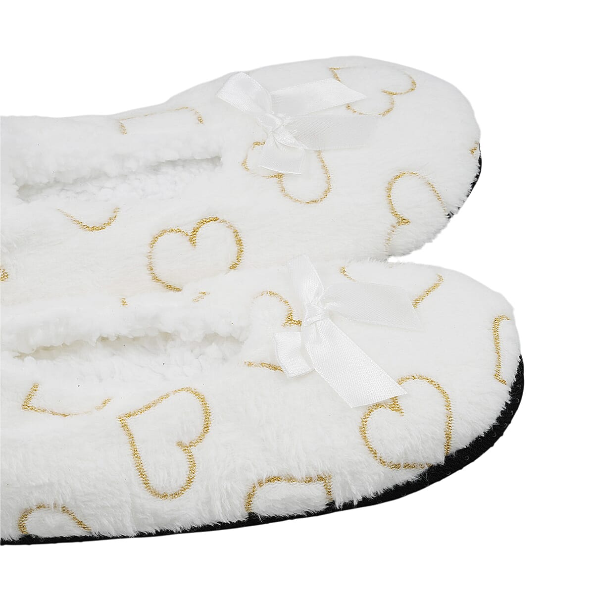 Mossimo White Heart Slippers with Grippers - S/M image number 3