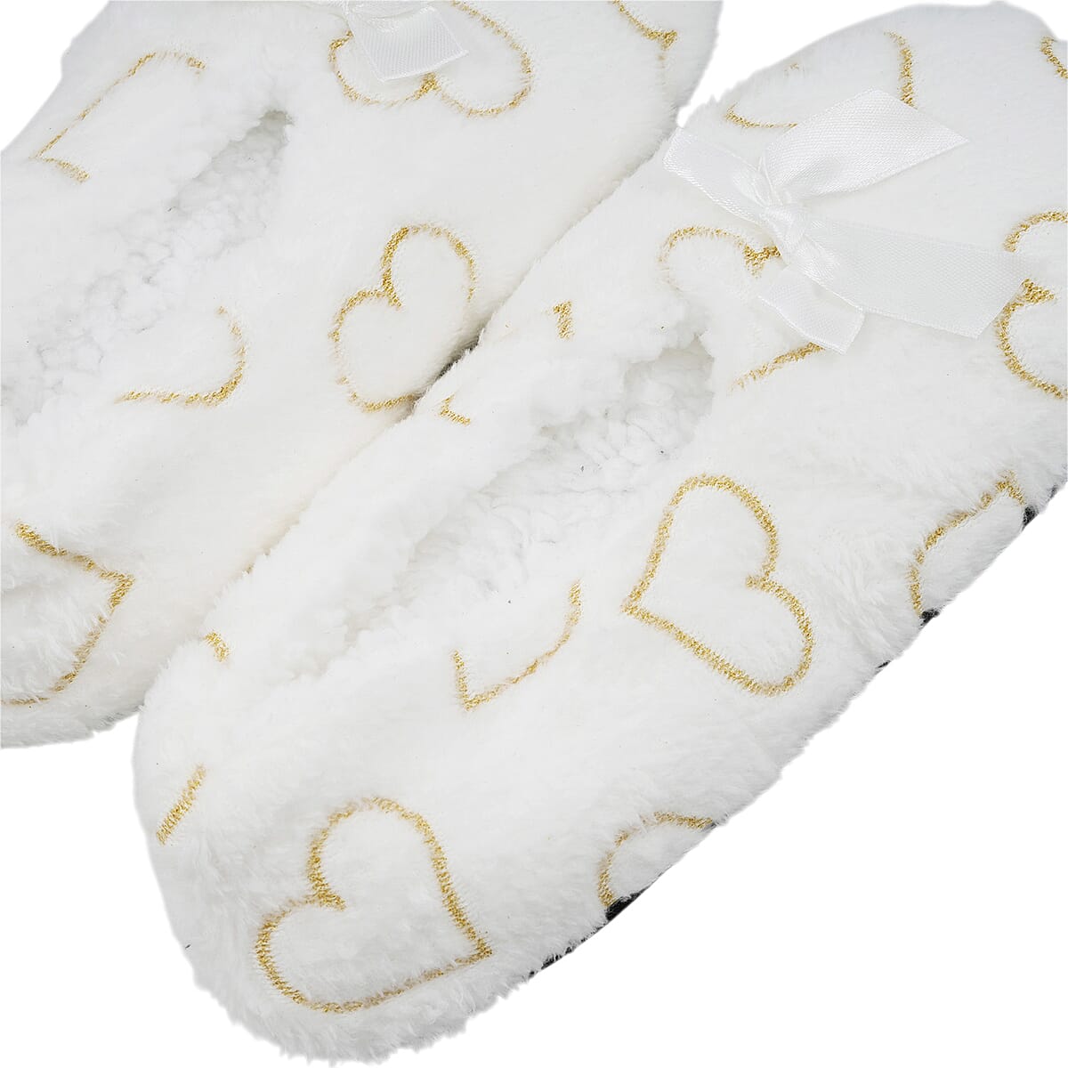 Mossimo White Heart Slippers with Grippers - S/M image number 4