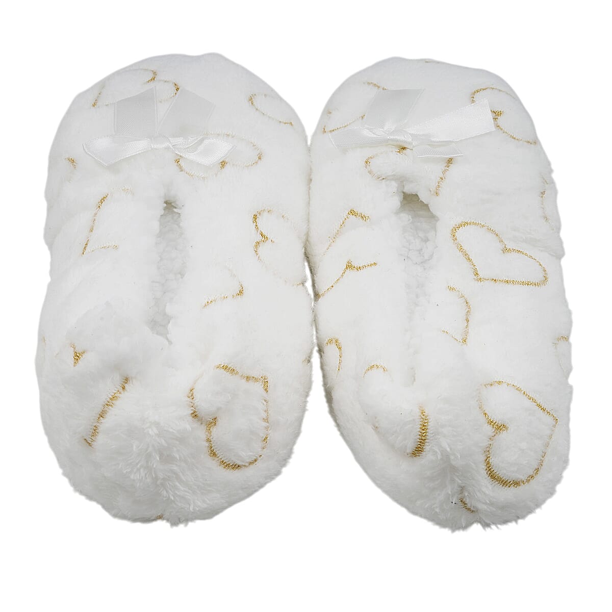 Mossimo White Heart Slippers with Grippers - S/M image number 5