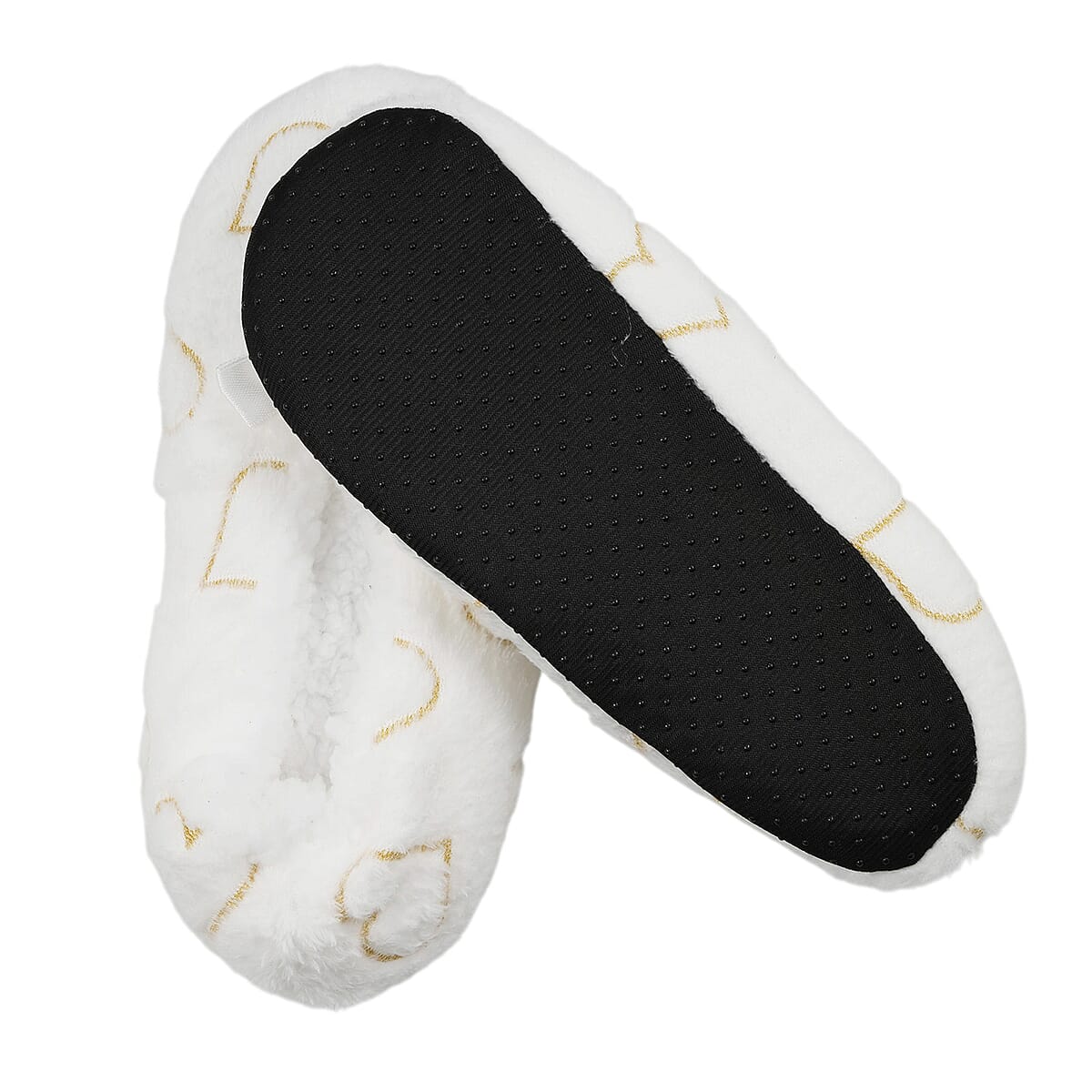 Mossimo White Heart Slippers with Grippers - S/M image number 6