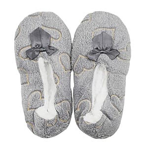 Mossimo Grey Heart Slippers with Grippers - M/L